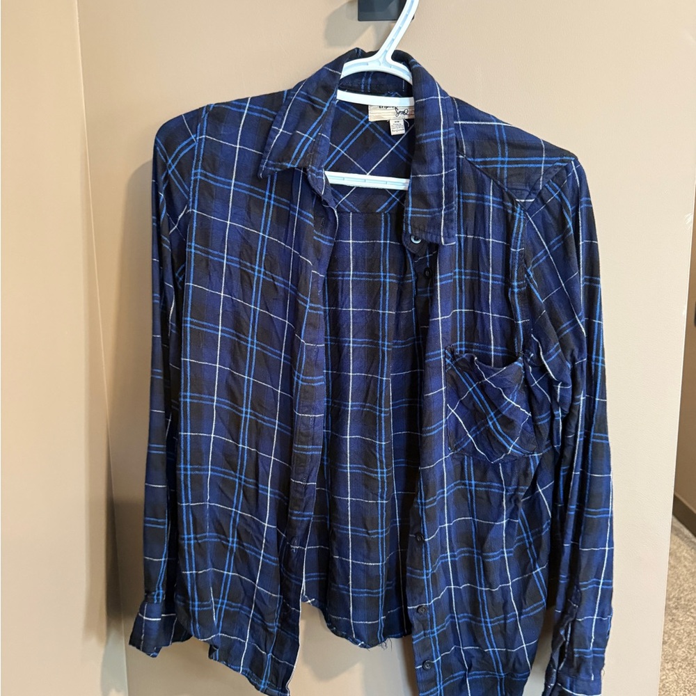 Vintage super soft  Plaid Button-Up Shirt